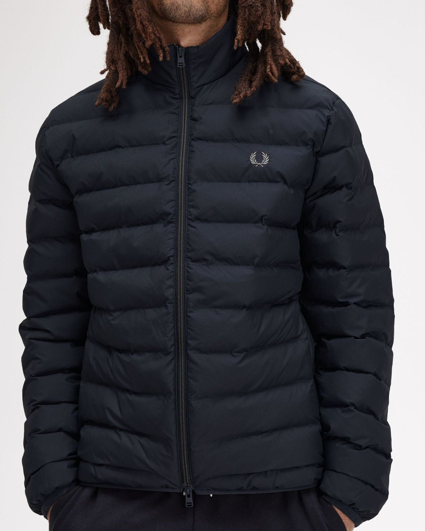 Fred Perry Mens Insulated Jacket - Black 102 - CHO - Designer Mens Padded Jackets