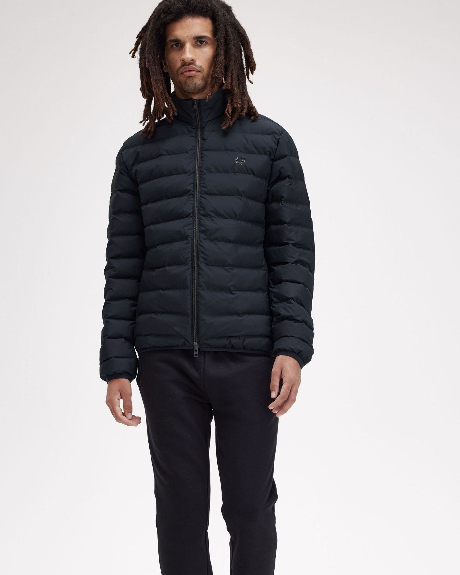 Fred Perry Mens Insulated Jacket - Black 102 - CHO - Designer Mens Padded Jackets