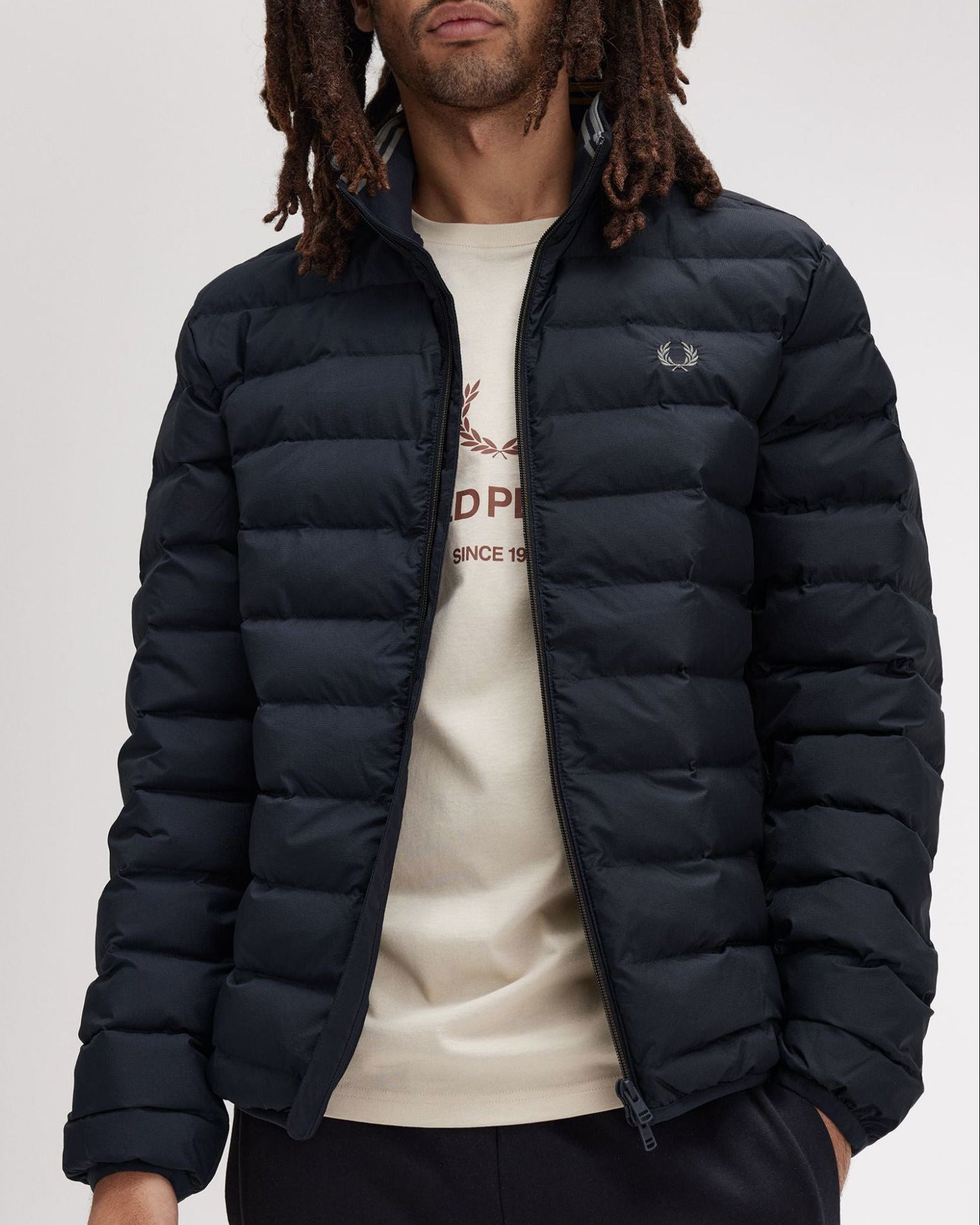 Fred Perry Mens Insulated Jacket - Black 102 - CHO - Designer Mens Padded Jackets