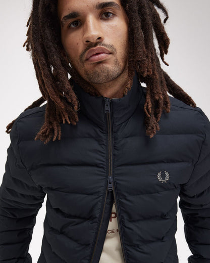 Fred Perry Mens Insulated Jacket - Black 102 - CHO - Designer Mens Padded Jackets
