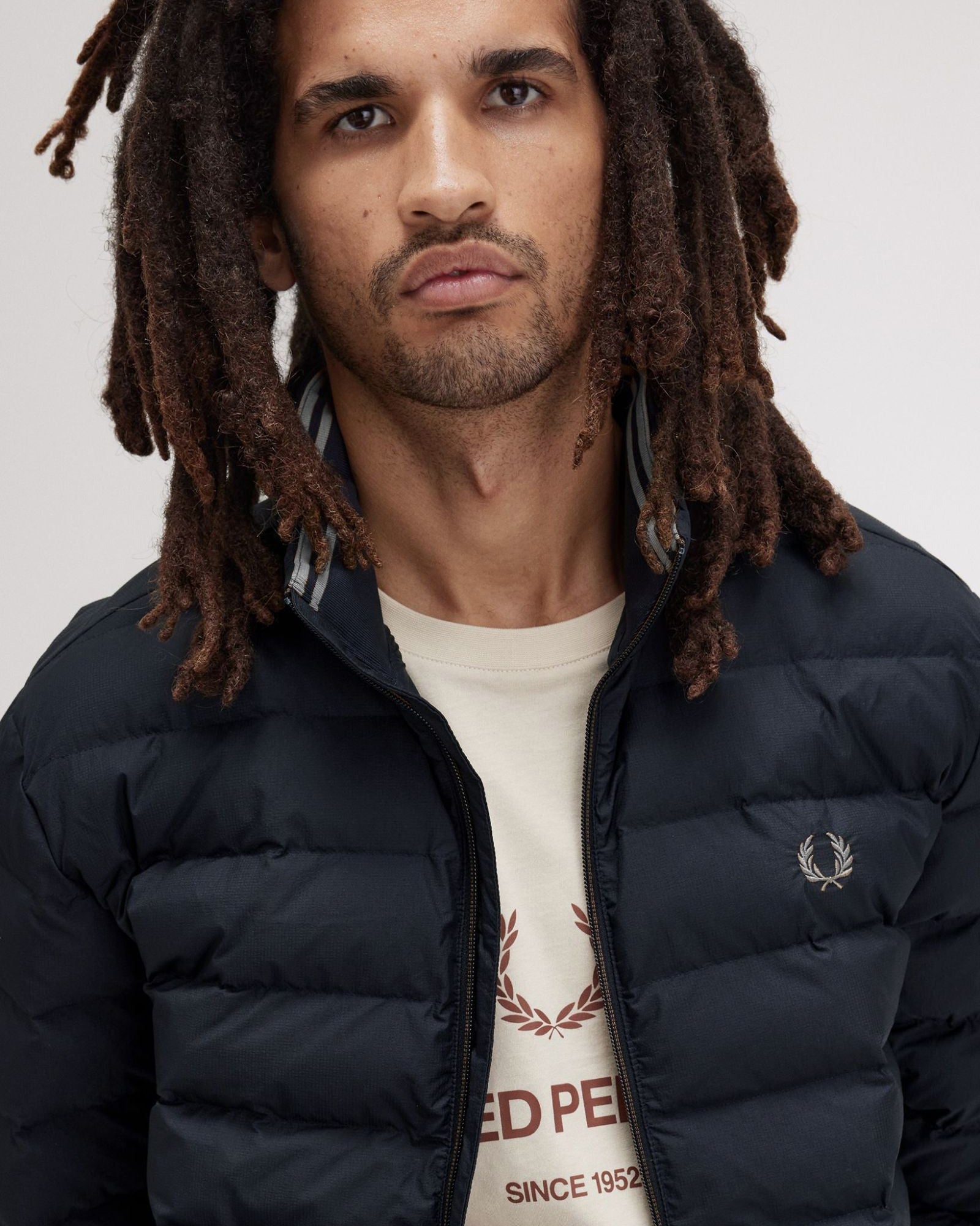 Fred Perry Mens Insulated Jacket - Black 102 - CHO - Designer Mens Padded Jackets