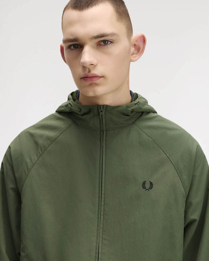 Fred Perry Mens Hooded Shell Jacket - Laurel Wreath Green W19