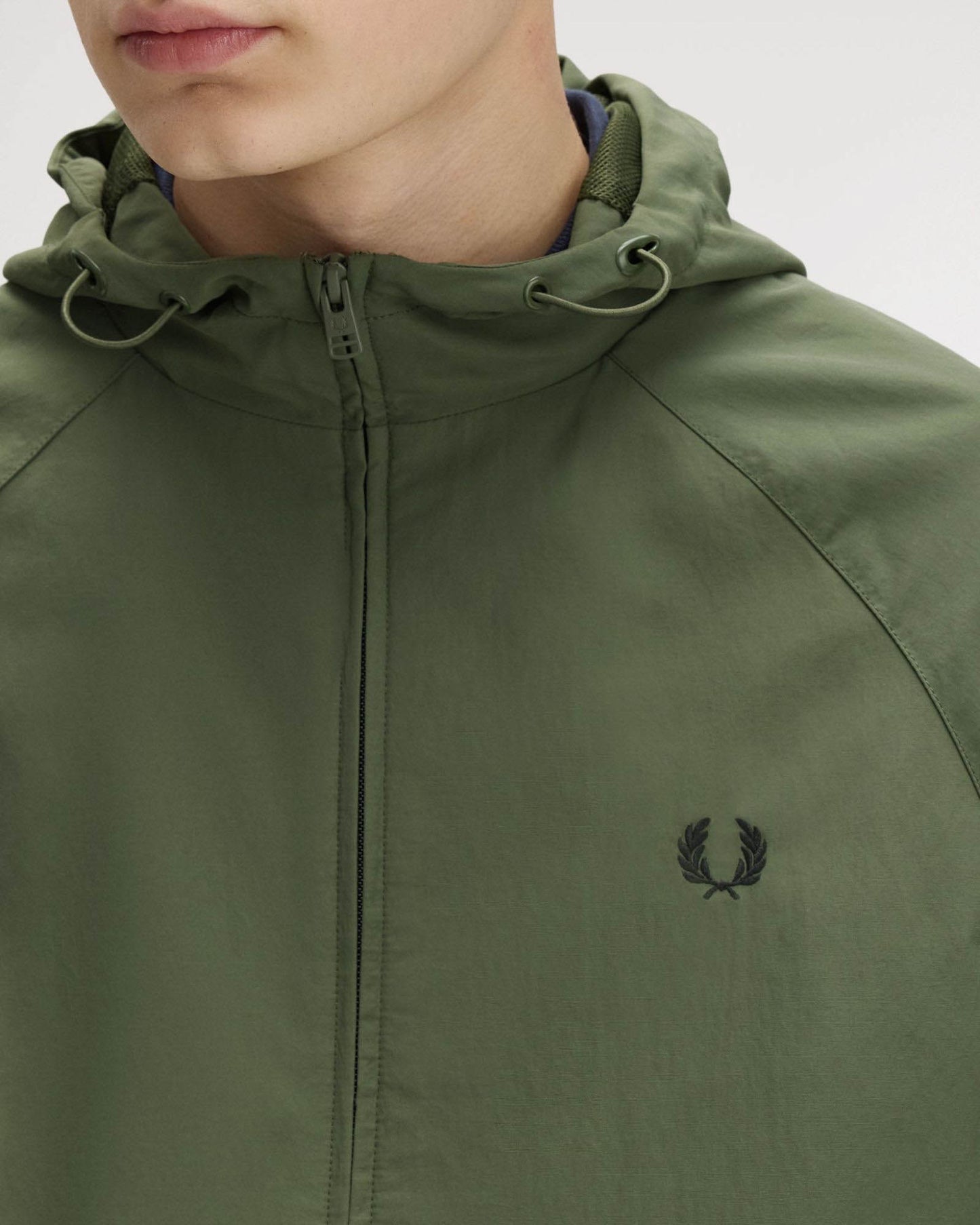 Fred Perry Mens Hooded Shell Jacket - Laurel Wreath Green W19