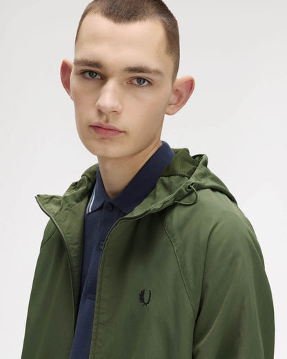Fred Perry Mens Hooded Shell Jacket - Laurel Wreath Green W19