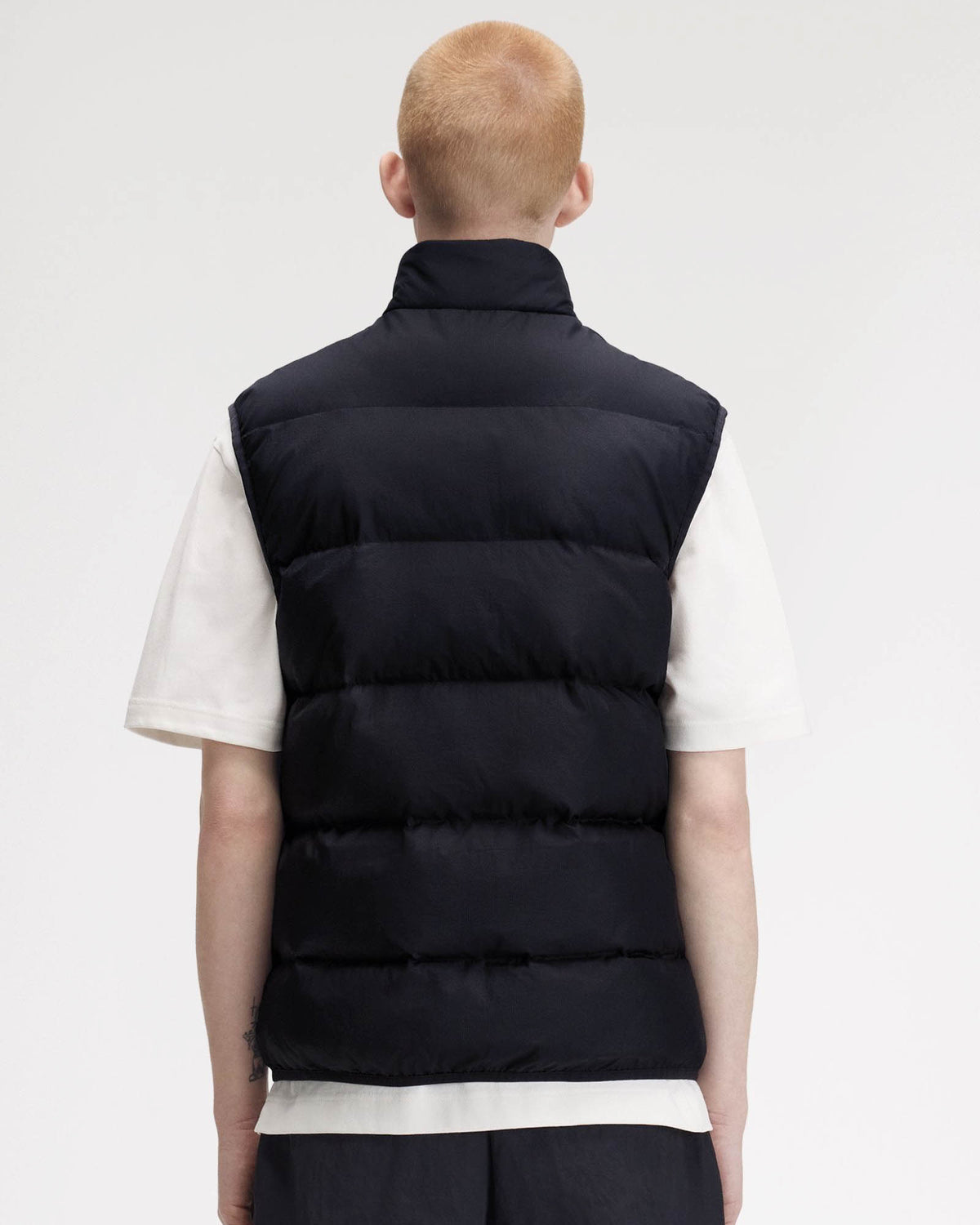 Fred Perry Mens Padded Gilet - Black 184 back