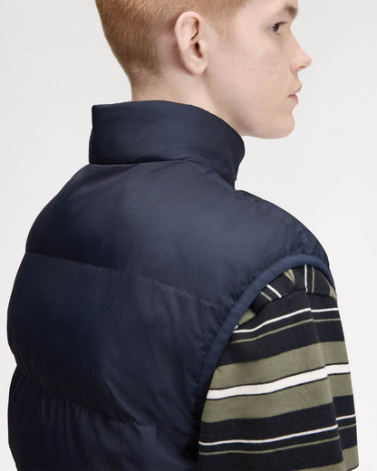 Fred Perry Mens Padded Gilet - Dark Airforce 46B, back detail