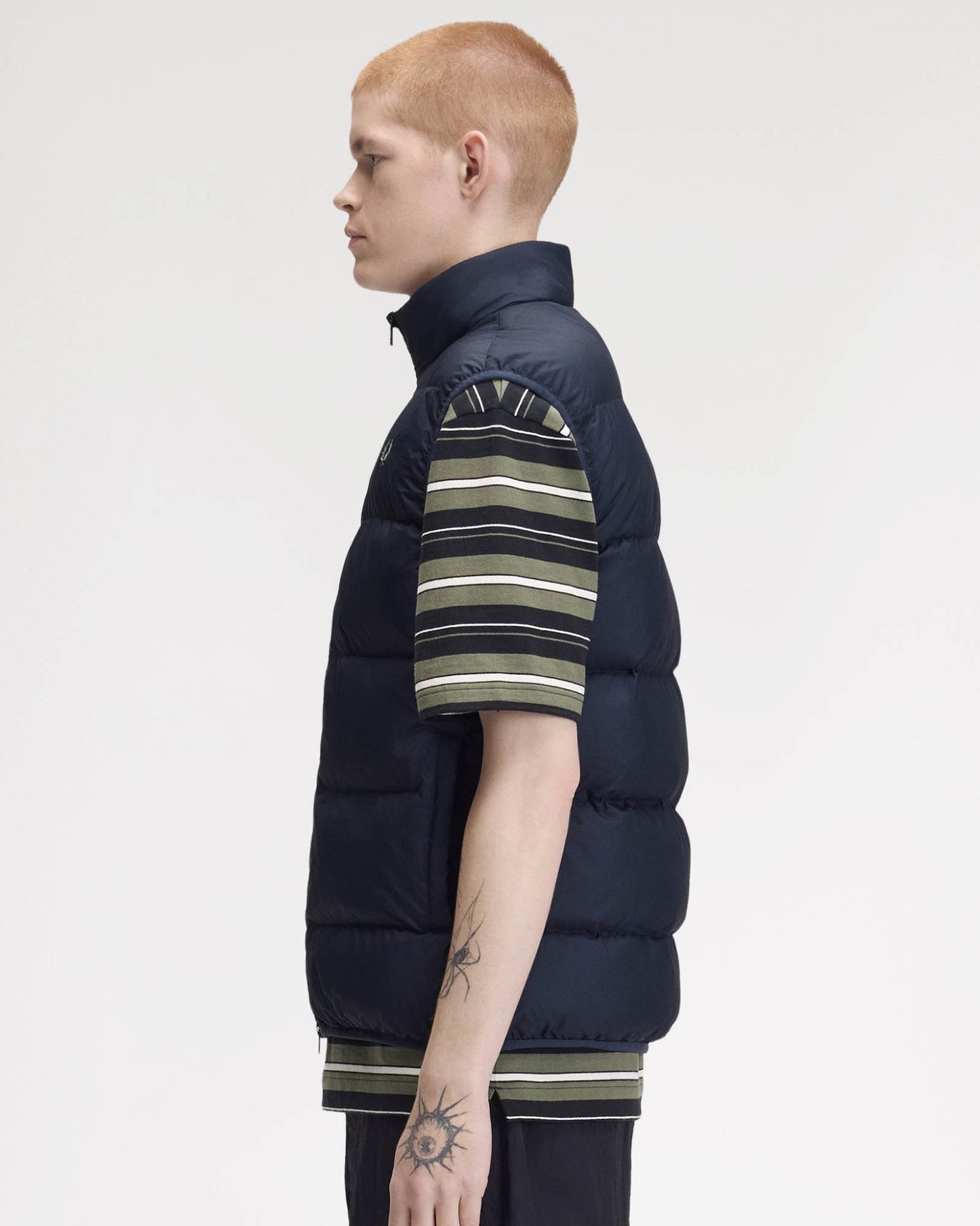 Fred Perry Mens Padded Gilet - Dark Airforce 46B, side