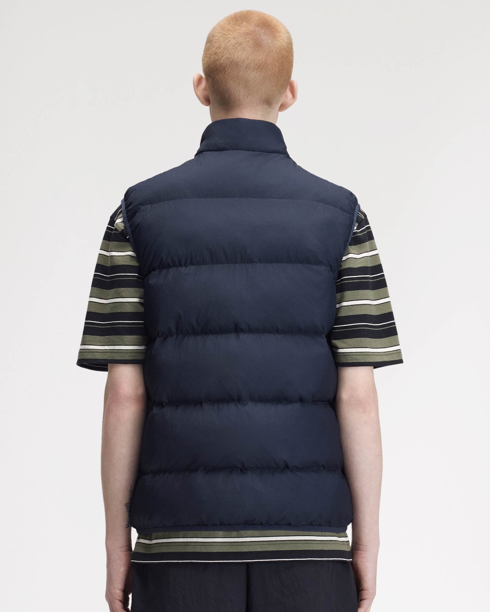 Fred Perry Mens Padded Gilet - Dark Airforce 46B, back