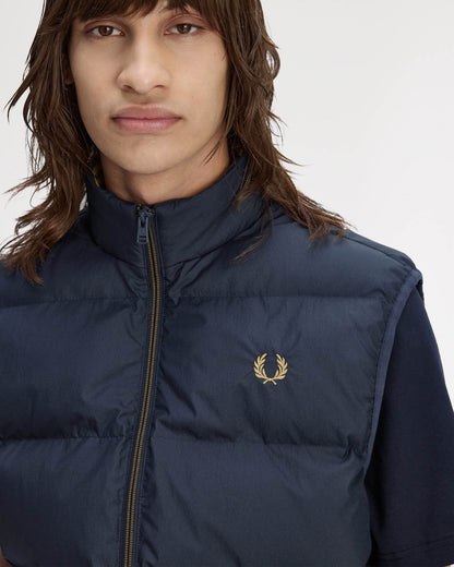 Fred Perry Mens Padded Gilet - Navy 608