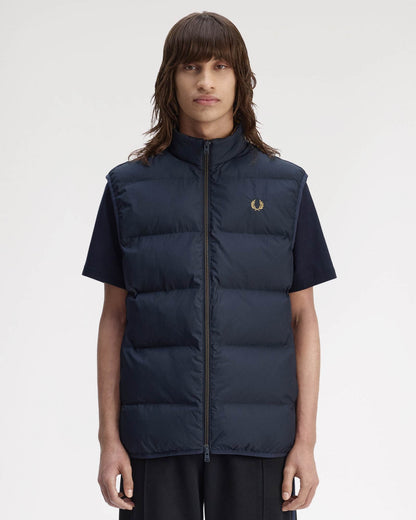 Fred Perry Mens Padded Gilet - Navy 608