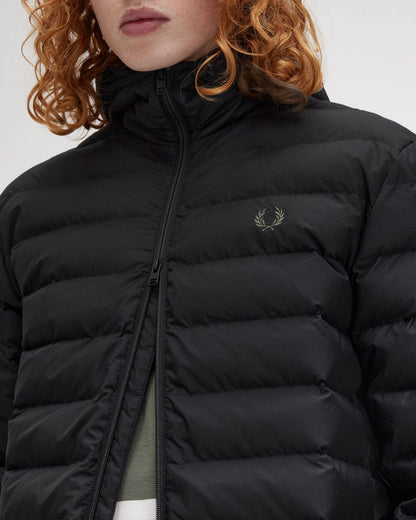 Fred Perry Mens Hooded Padded Jacket - Black 184
