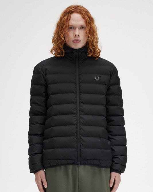 Fred Perry Mens Hooded Padded Jacket - Black 184