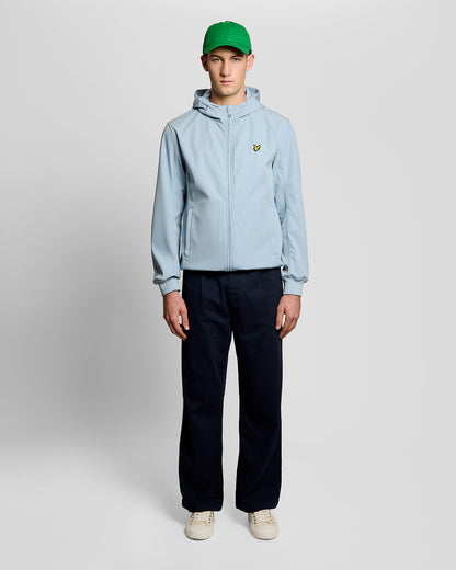 Lyle & Scott Mesh Back Softshell Mens Jacket - W596 Opal Blue | CHO | Designer Mens Light Jackets