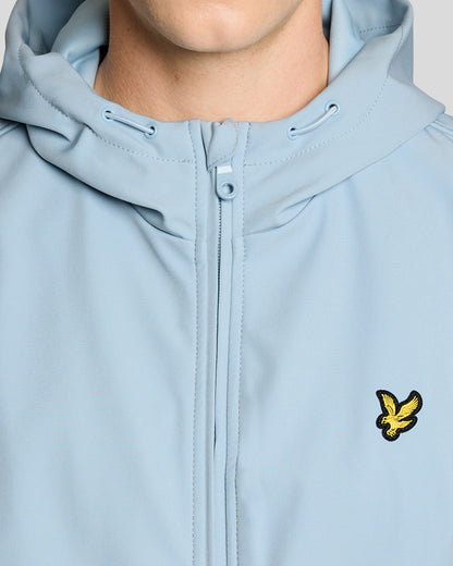 Lyle & Scott Mesh Back Softshell Mens Jacket - W596 Opal Blue | CHO | Designer Mens Light Jackets