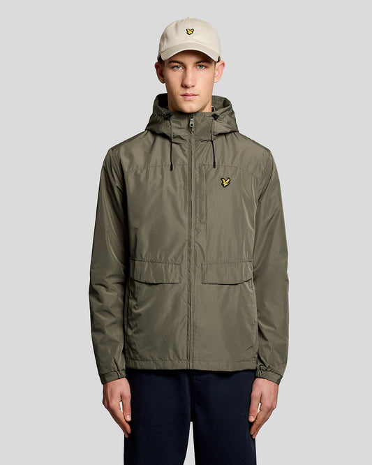 Lyle & Scott Lightweight Hooded Zip Through Mens Jacket - X569 Khaki Ash