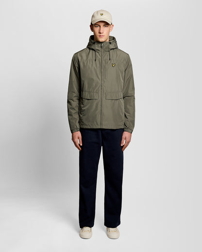 Lyle & Scott Lightweight Hooded Zip Through Mens Jacket - X569 Khaki Ash
