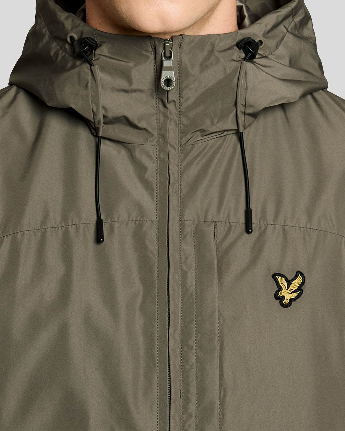 Lyle & Scott Lightweight Hooded Zip Through Mens Jacket - X569 Khaki Ash