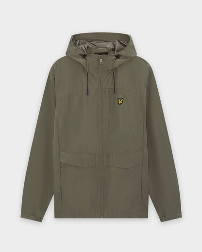 Lyle & Scott Lightweight Hooded Zip Through Mens Jacket - X569 Khaki Ash