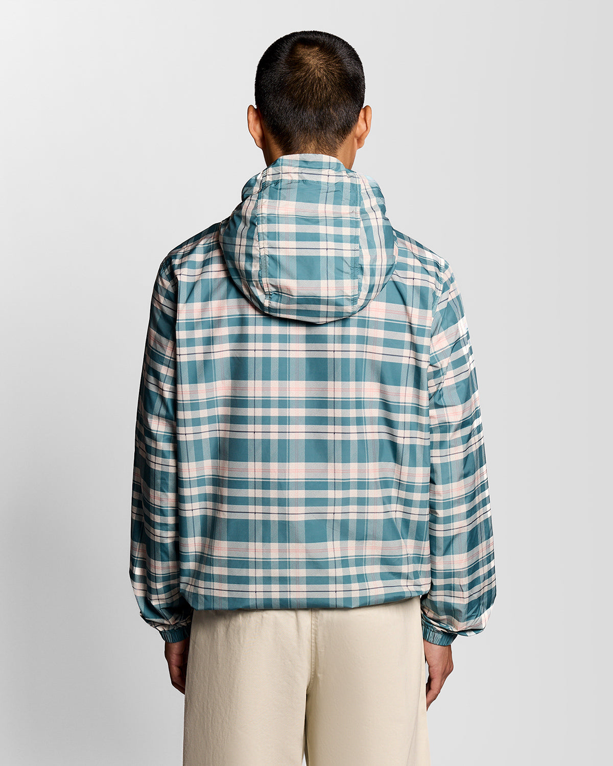 Lyle & Scott Tartan Hooded Mens Zip Through Jacket - W130 Everglade | CHO | Designer Mens Light Jackets