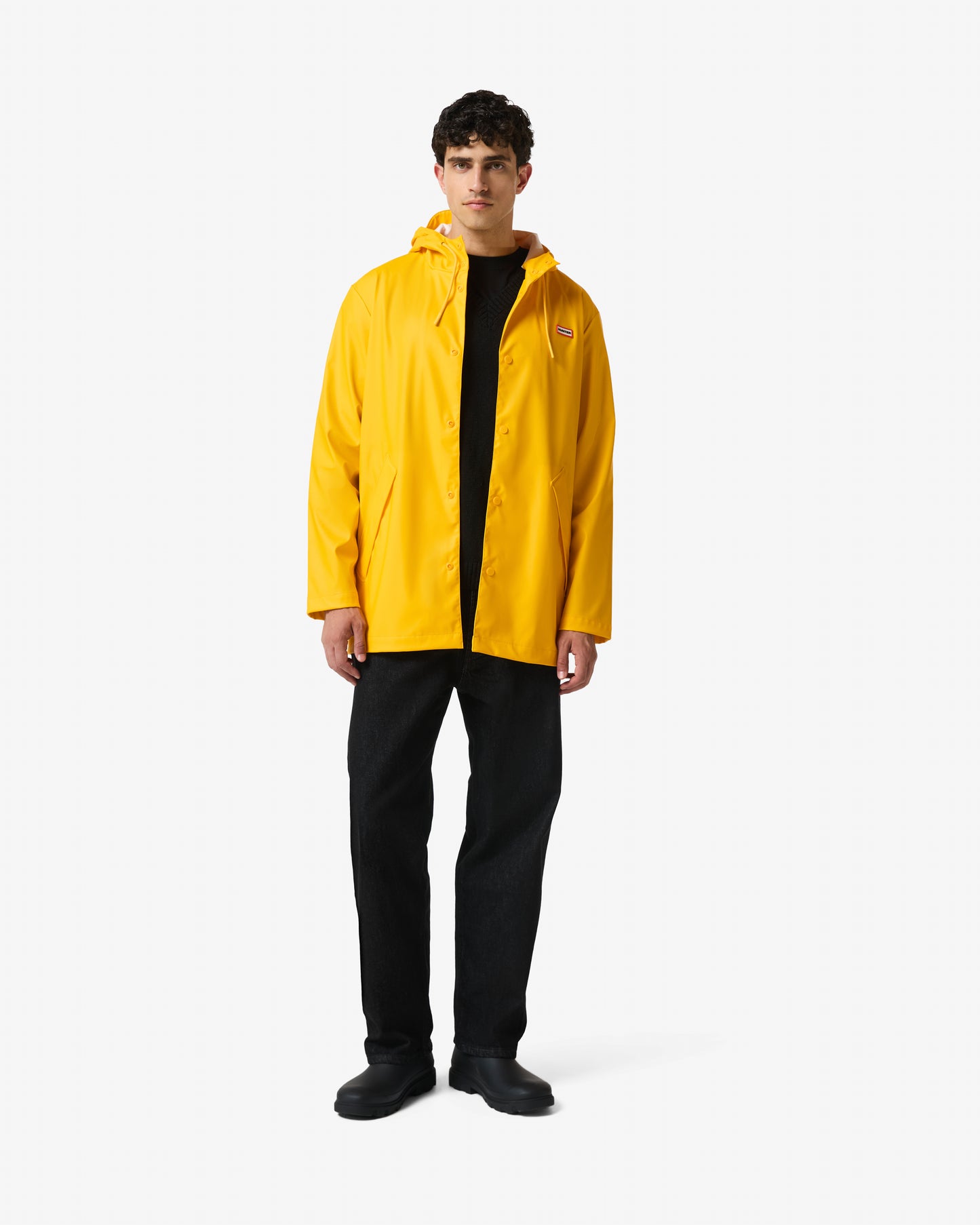 Hunter Jo Unisex Parka in Gold Fusion, male model full length