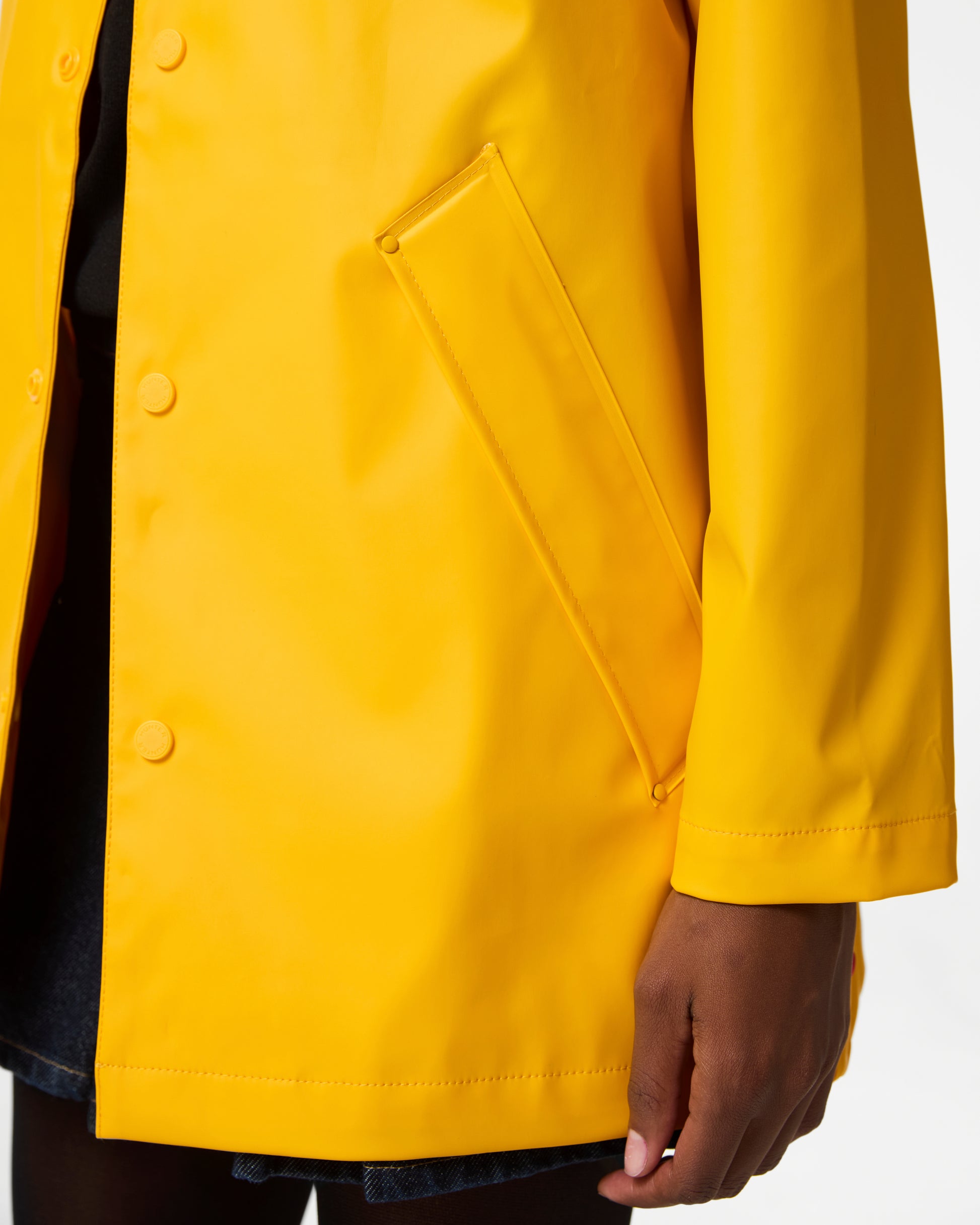 Hunter Jo Unisex Parka in Gold Fusion, female model sleeve detail