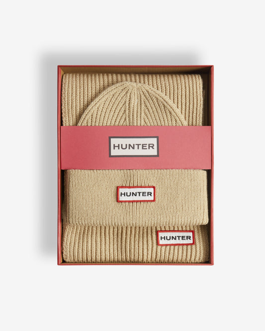 Hunter Jura Scarf and Beanie Box Set - Warm Sand | CHO | Designer Unisex Hats