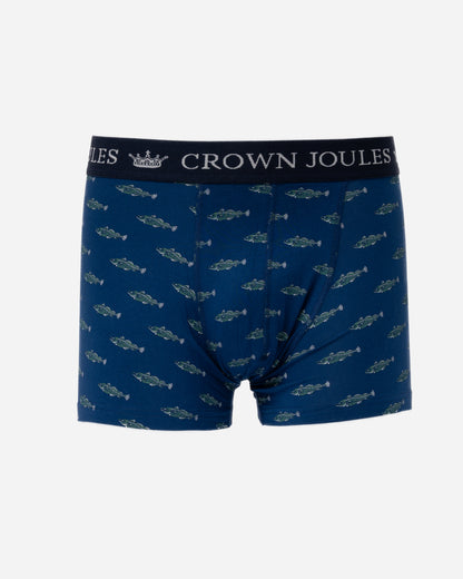 a pair of Joules Mens Crown Joules Boxers - Oh My Cod Navy