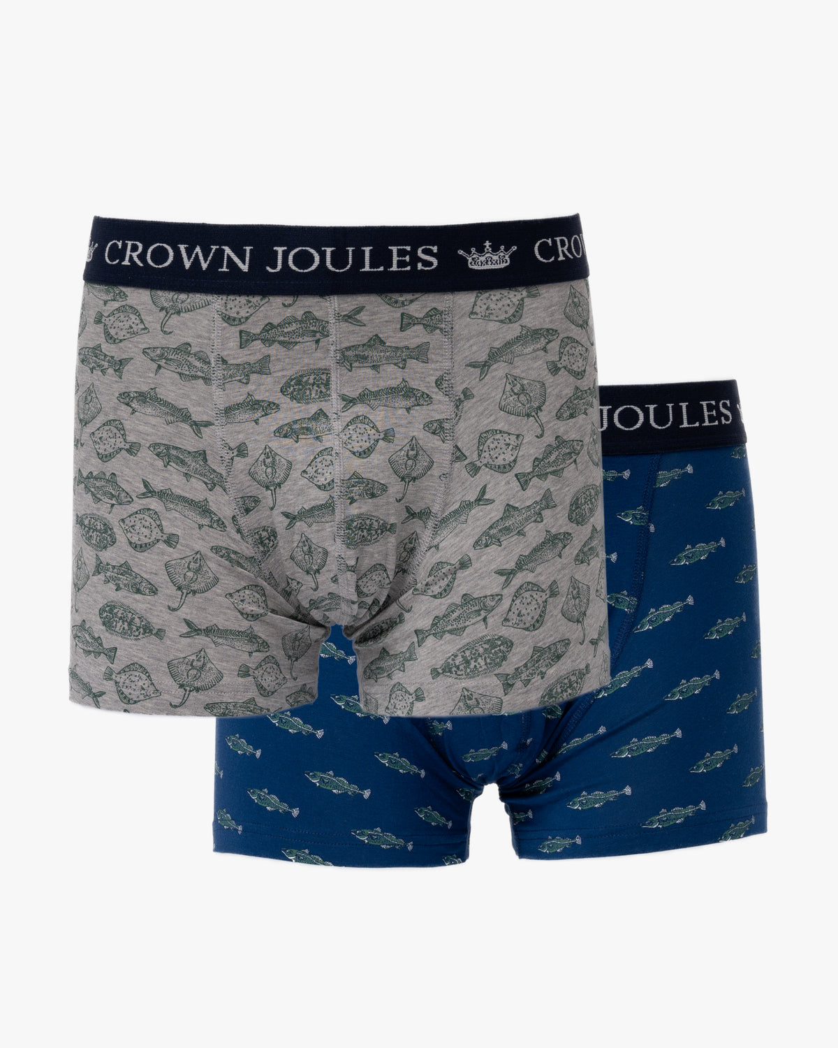 Joules 2 Pack Mens Crown Joules Boxers - Oh My Cod Navy/Grey