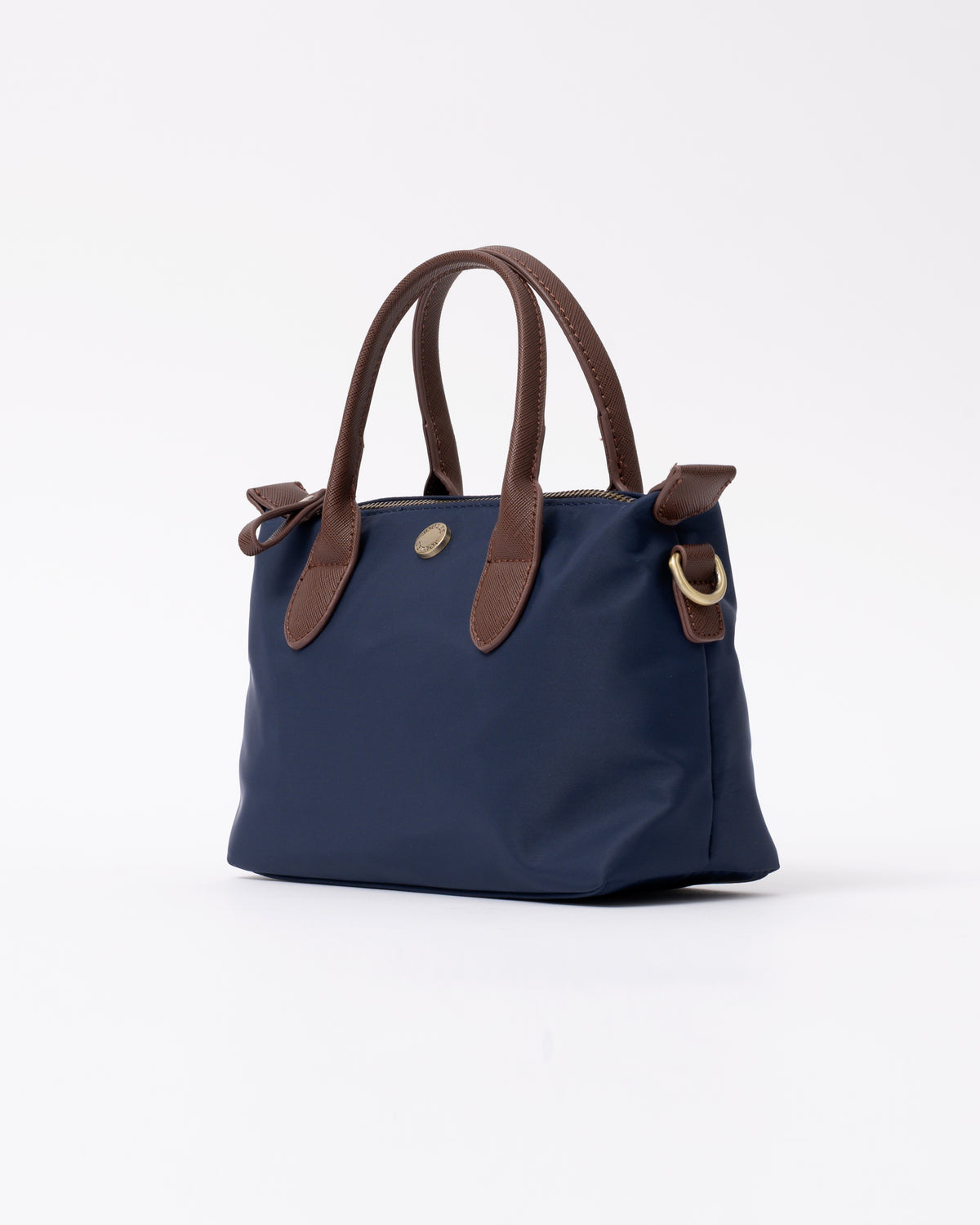 side view of a Joules Edie Womens Mini Crossbody Handbag in Navy