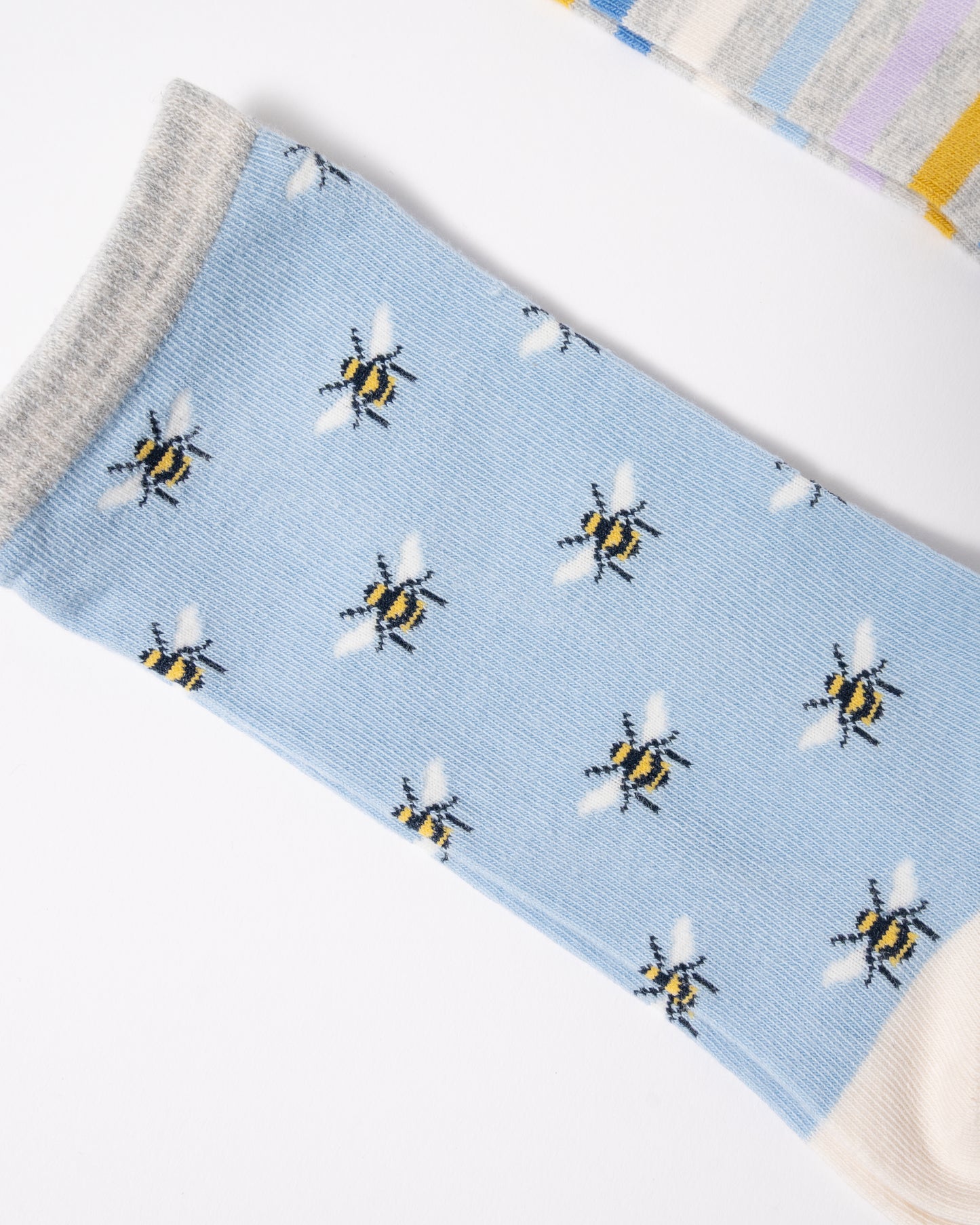 detail of Joules Everyday 2 Pack Womens Socks in Blue Bee
