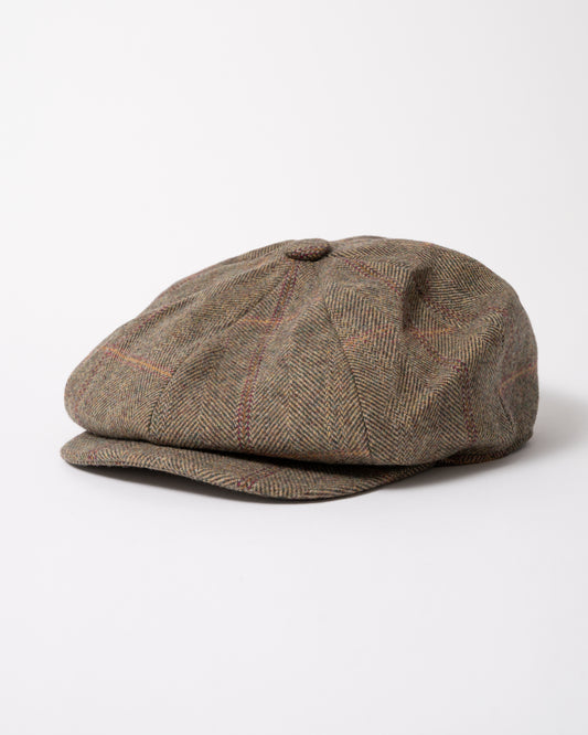 Joules Harrogate Womens Tweed Cap in Khaki Tweed