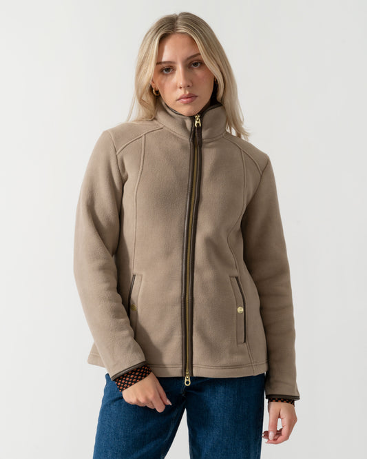 Main of the Joules Heritage Full Zip Womens Fleece - Mink Brown