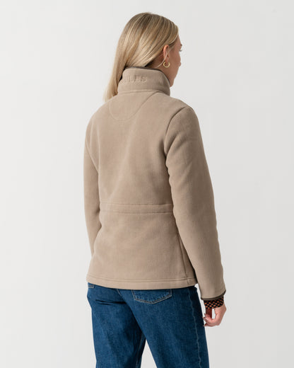 Back of the Joules Heritage Full Zip Womens Fleece - Mink Brown