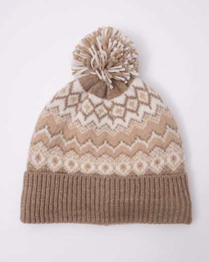 Joules Kara Womens Bobble Hat in Neutral colourway