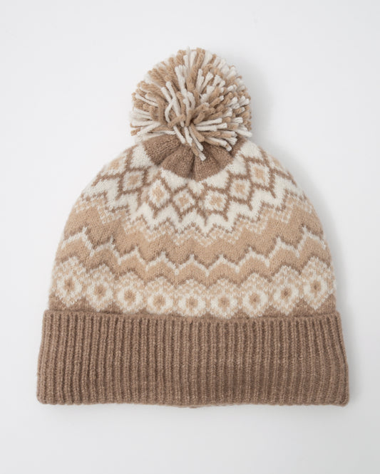 Joules Kara Womens Bobble Hat - Neutral - CHO - Designer Womens Hats