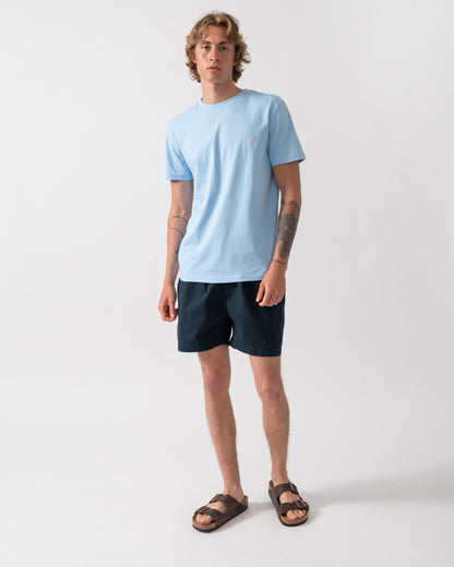 full length shot of model wearing a Joules Mens Everyday T-Shirt in Light Blue