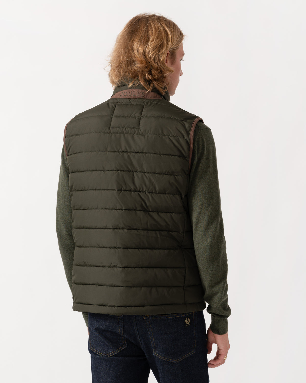 Back of the Joules Mens Heritage Padded Gilet - Green