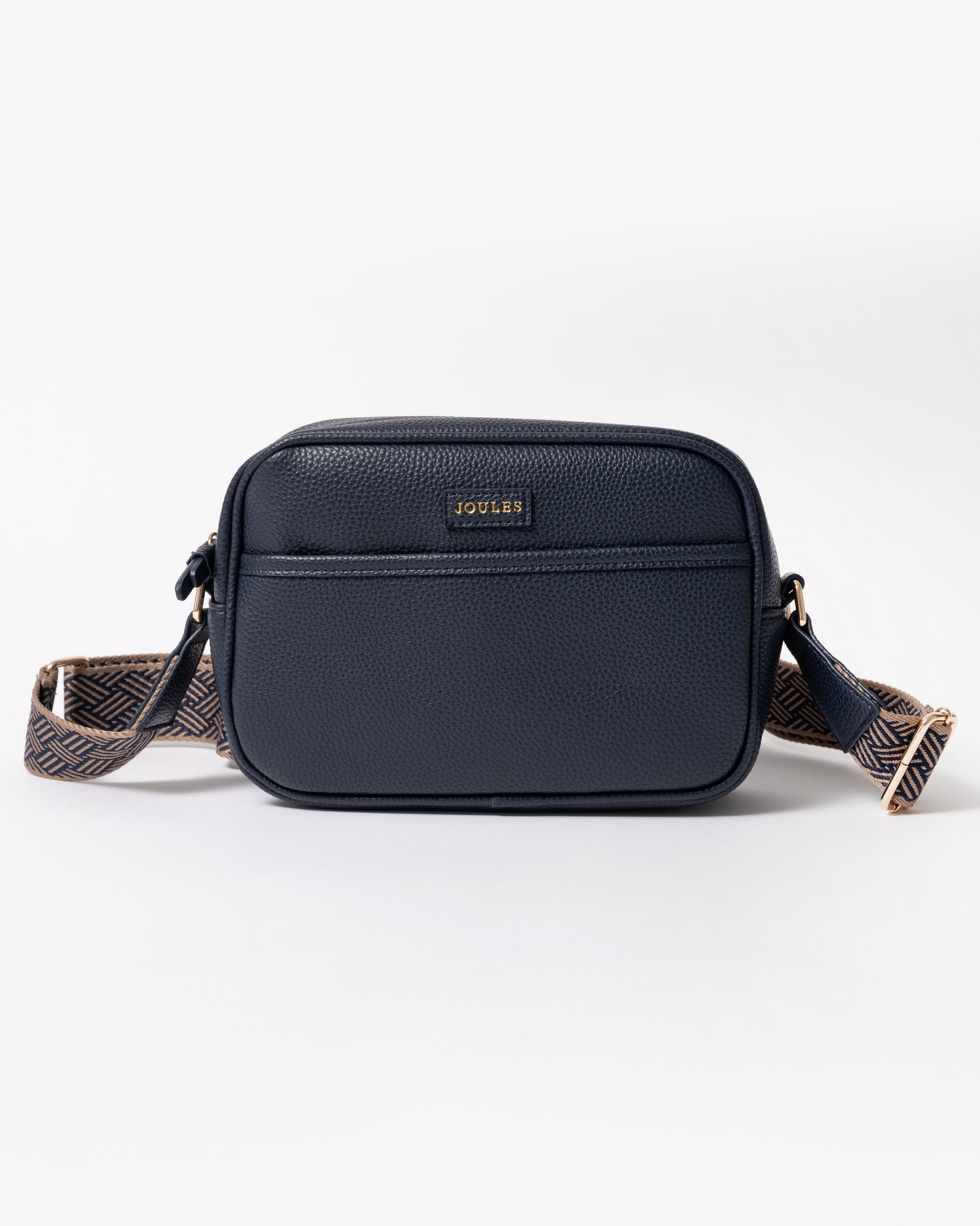 Joules Trent Womens Faux Leather Crossbody Bag in Navy
