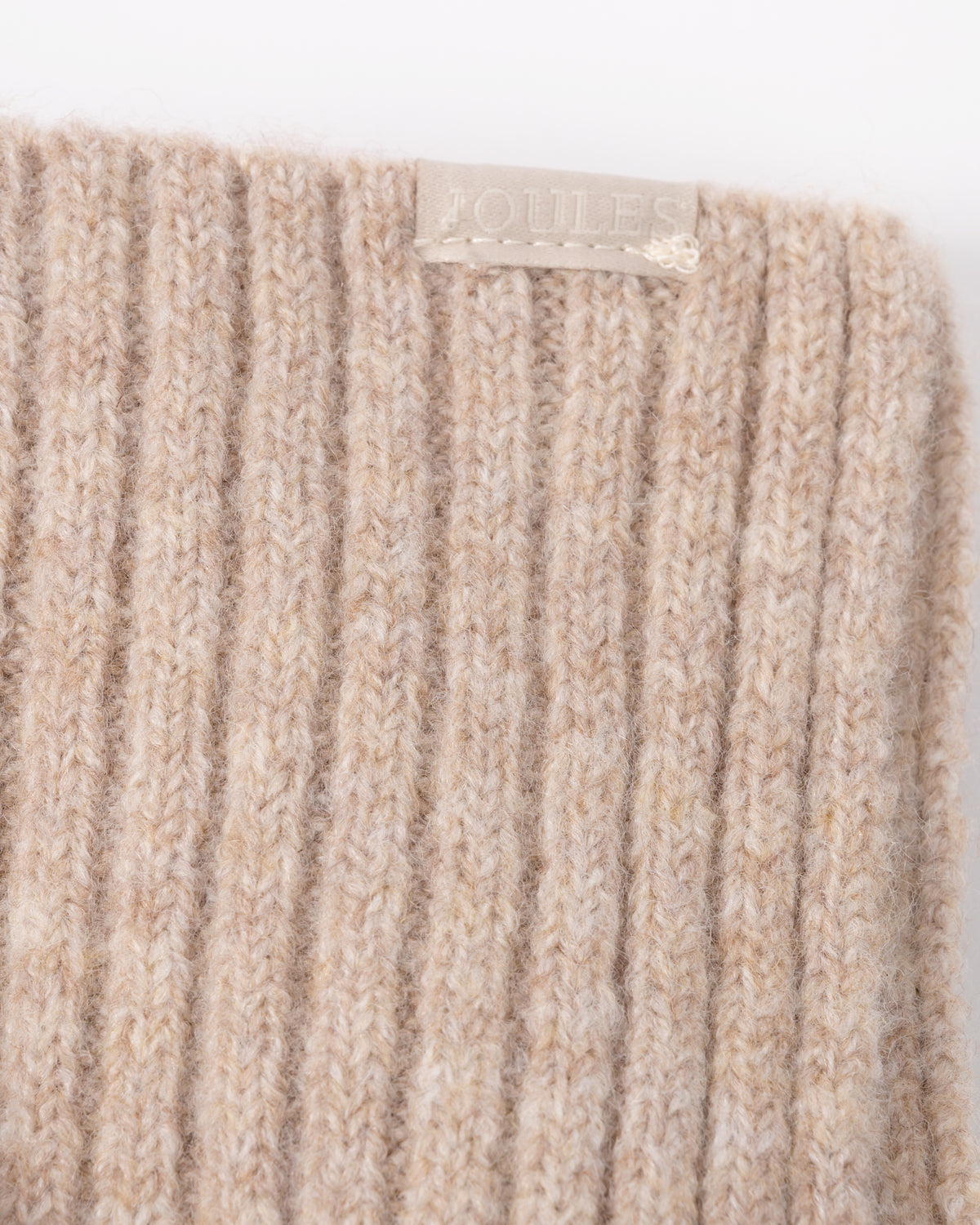 detail of Joules Womens Fine Knit Scarf in Oat