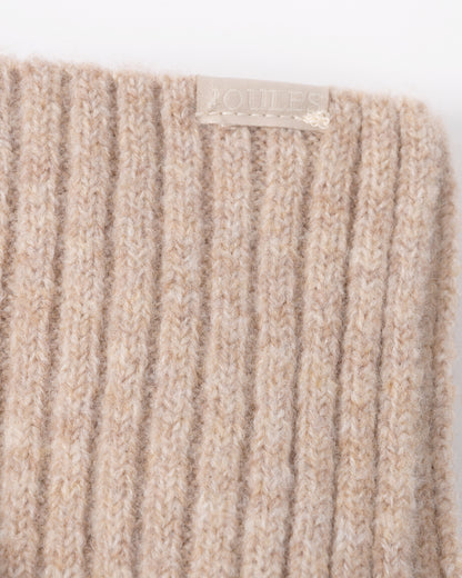 detail of Joules Womens Fine Knit Scarf in Oat
