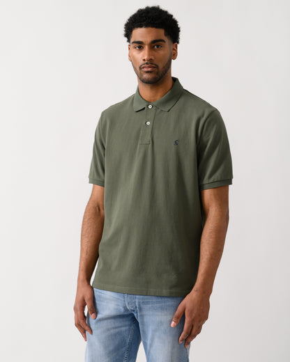 model Joules Woody Mens Polo Shirt in Khaki Green
