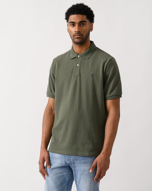 model Joules Woody Mens Polo Shirt in Khaki Green