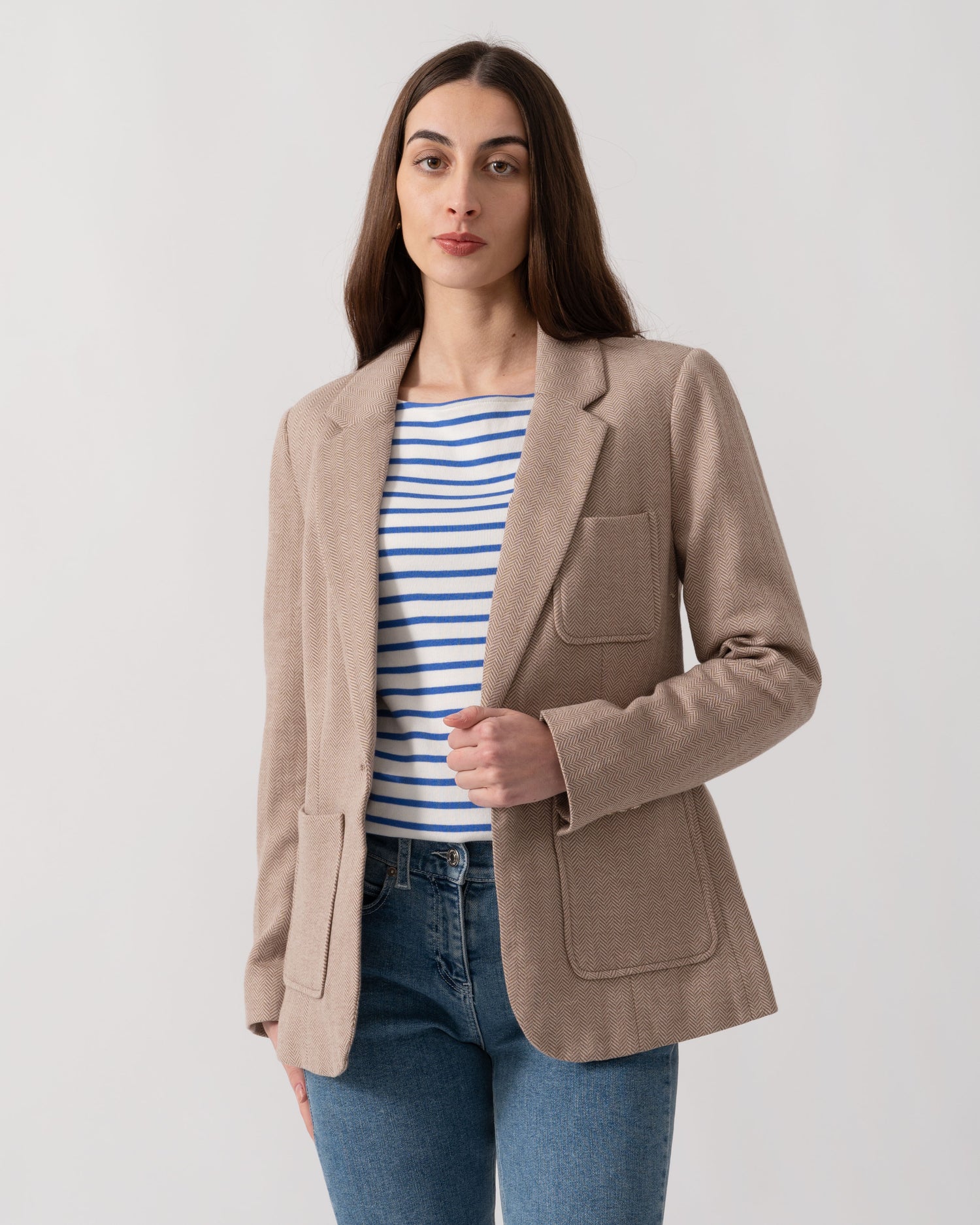 Joules Albury Womens Blazer - Tan Brown | CHO | Designer 