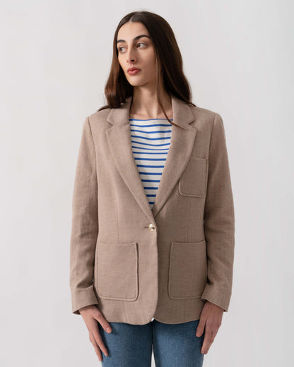 Joules Albury Womens Blazer - Tan Brown