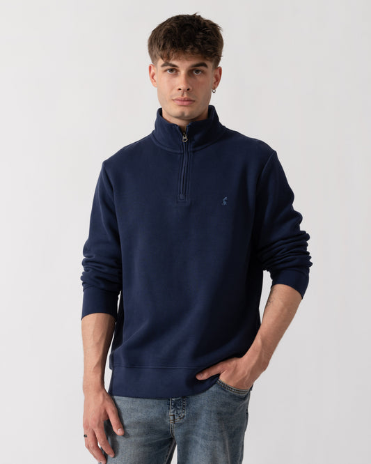 Joules Alistair Mens 1/4 Zip Sweatshirt - Navy front