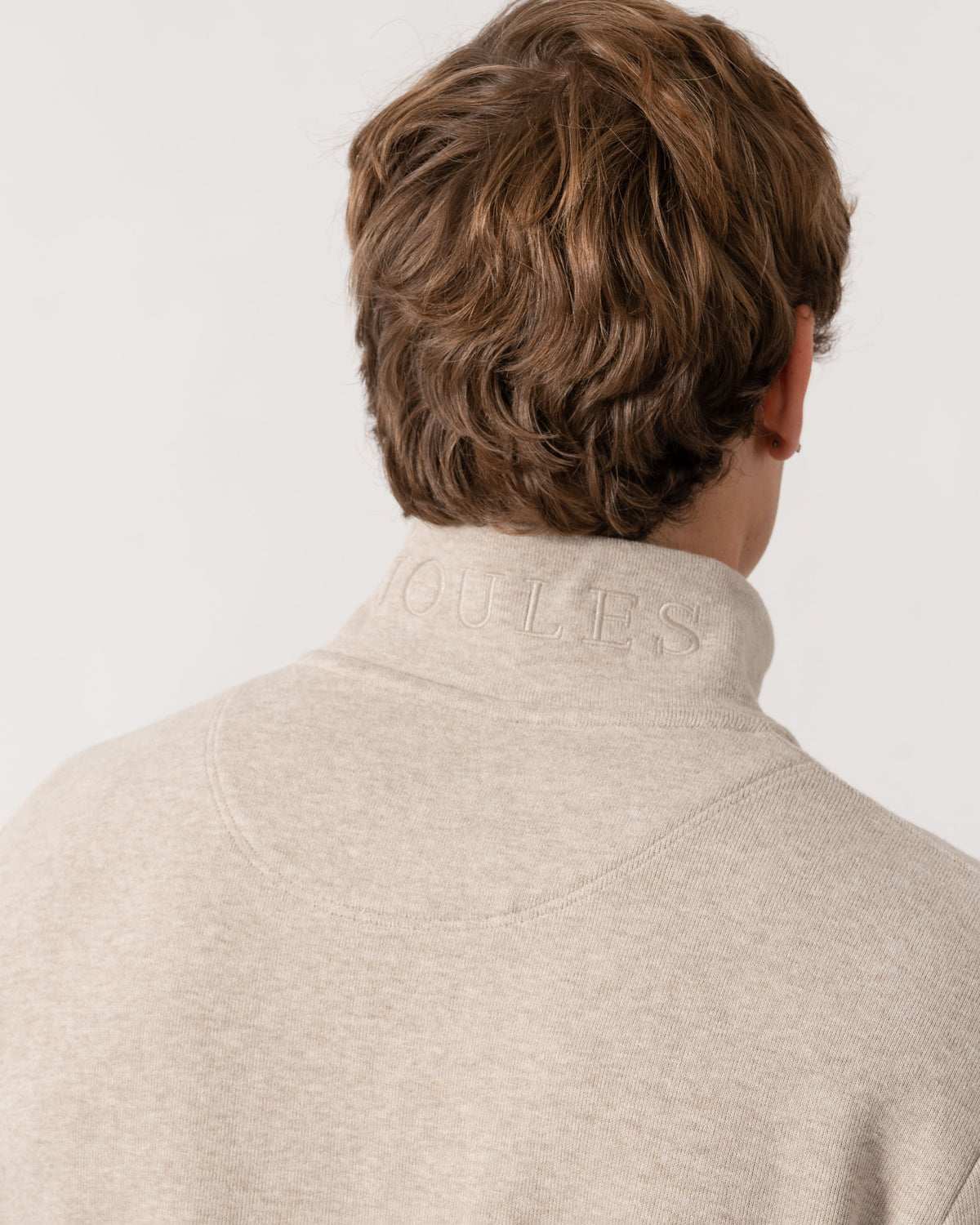 Back detail of Joules Alistair Mens 1/4 Zip Sweatshirt - Oatmeal