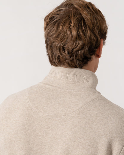 Back detail of Joules Alistair Mens 1/4 Zip Sweatshirt - Oatmeal
