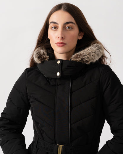 Joules Aspen Womens Long Parka - Black