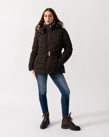Joules Aspen Womens Parka - Brown