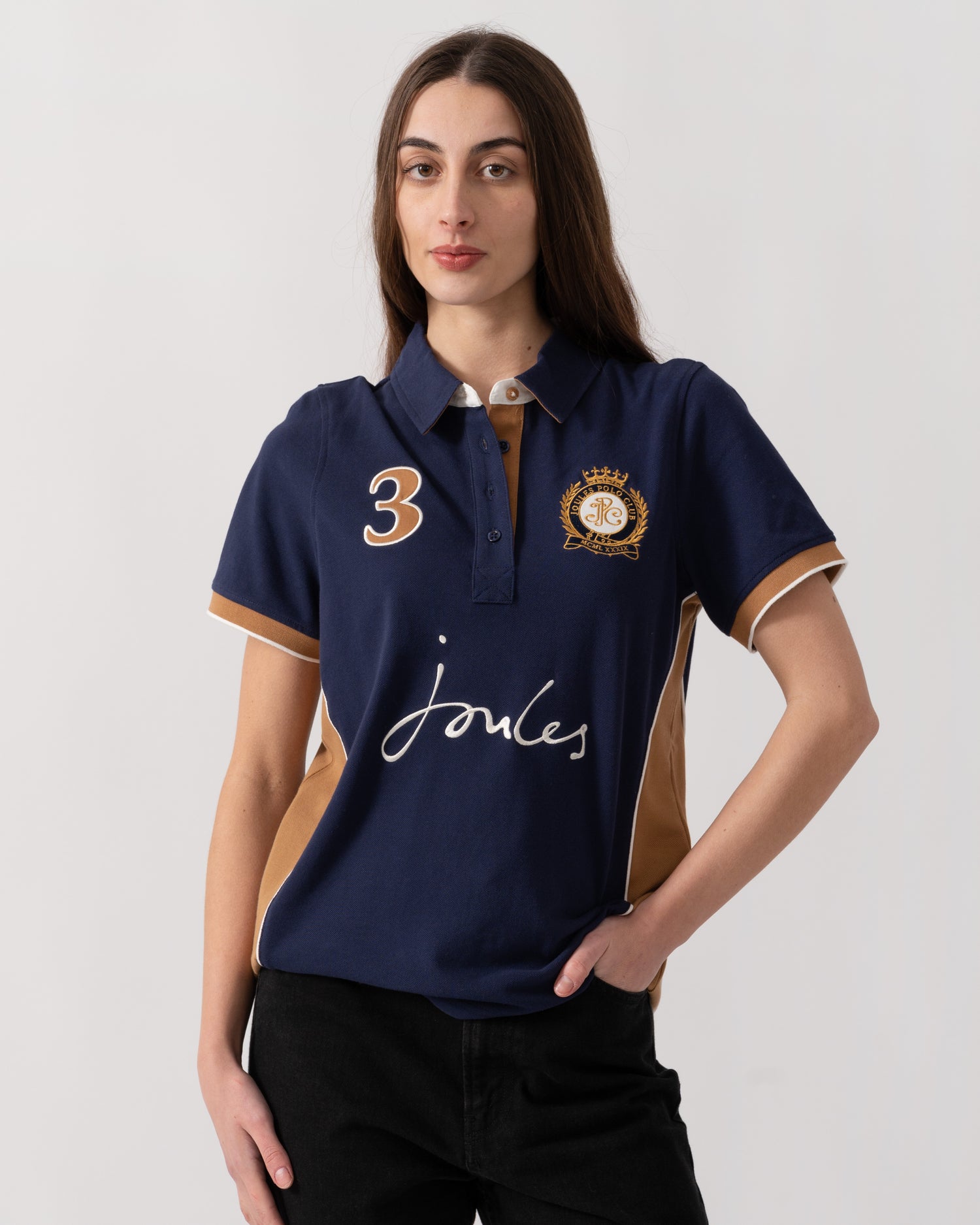 Joules Beaufort Womens Polo Shirt - Navy | CHO | Designer 